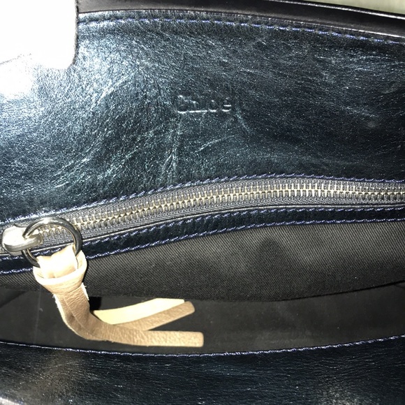 CHLOE AUTHENTIC METALLIC & CANVAS TOTE BAG - Picture 10 of 12